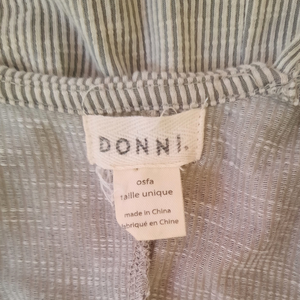 DONNI anthropologie gray stripe oversized kimono cardigan one size tall - Picture 5 of 6